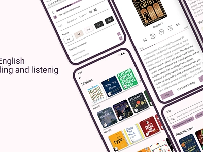 Reading mobile app to learn English ebook figma layout design mobile app ux ui web design wireframing