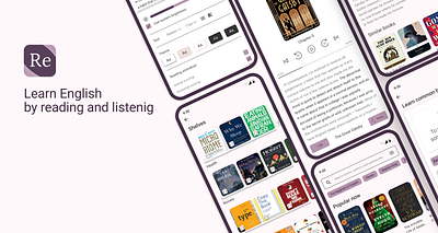 Reading mobile app to learn English ebook figma layout design mobile app ux ui web design wireframing
