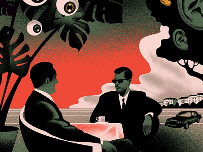 Illustration for Politico I 80th graphic design illustration magazine sabotage spies vintage