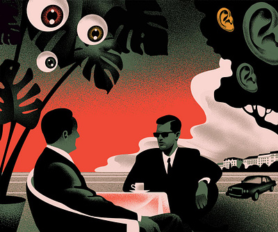 Illustration for Politico I 80th graphic design illustration magazine sabotage spies vintage