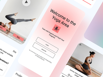 Mobile application - Yoga Area color theory figma layout design mobile app music sound design sports fitness training plan user interface design ux ui wireframing