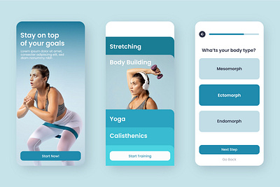 Fitness App UI Design app appdesign appuidesign design ui uidesign ux