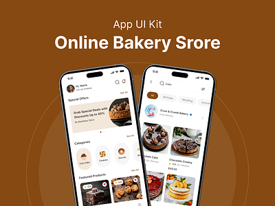 Online Bakery store App UI design app ui design application bakery shop branding creative design creativity design minimal desing mockup online store ui ux