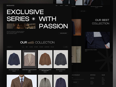 Besnard - Fashion Ecommerce Minimalist Modern Website Collection branding case study clothing collection page company profile ecommerce fashion landing page luxury minimalist modern online shop shopify ui ux web design website website design website designer website layout