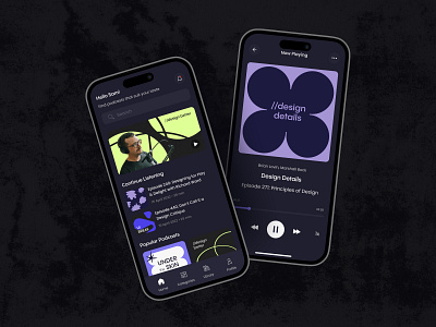 🎧 Mobile app as podcast & streaming service | Hyperactive app app design black buttons color design hyperactive mobile mobile app mobile design music navbar podcast product design streaming ui ui design ux ux design visual