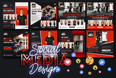 Gym, fitness training social media post design adobe photoshop banner banner design design graphic design illustration social media design