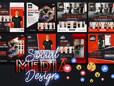 Gym, fitness training social media post design adobe photoshop banner banner design design graphic design illustration social media design