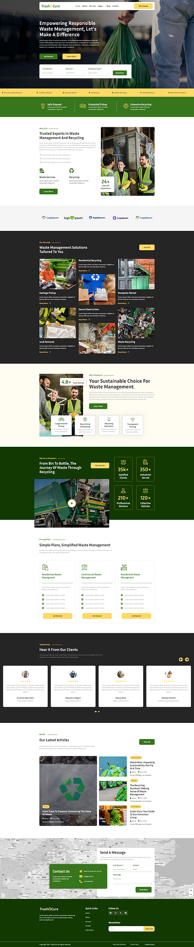 Trashcure – Waste Management & Recycling Service Elementor Templ waste management