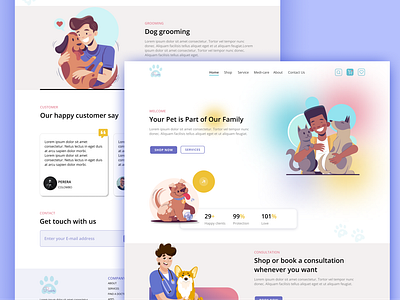 Paws the Pet Shop care clean colorfull design dog figma minimal paws pet shop simple ui ui design user interface ux website