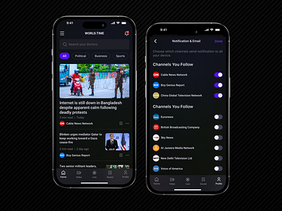 World.Time - News Mobile App finance interfaces mobile app newsapp newspaper uidesign uiux webapp website