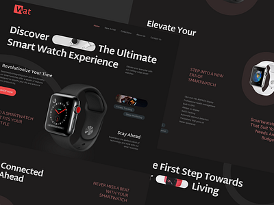 Wat - Smart Watch Landing Page design e commerce e commerce website full landing page design hero design landing page landing page design smartwatch landing page trending design ui ui design ui ux ui ux design ux ux design watch watch landing page watch landing page design web design website design