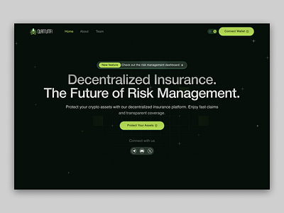 Quantumfi Website Header Section defi design ui ux web3