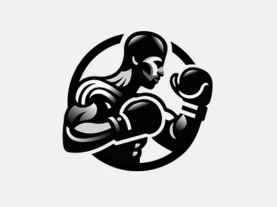 LOGO - BOXER battle box boxer branding challenge design graphic design hand icon identity illustration logo man marks sport symbol ui warrior wars woman