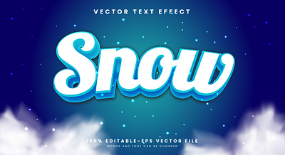 Snow 3d editable text style Template glasses