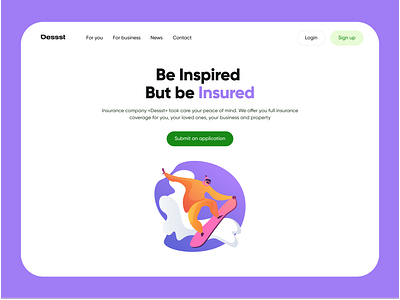 Insurance company website design minimalism product design purple site ui ui ux design uiux ux website