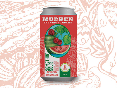 Somethin' Sour Raspberry Watermelon Label Design beer beer can beer packaging brewery can can design can mockup craft beer drink drink packaging fruit fruity illustration label label design packaging packaging design packaging illustration sour watermelon