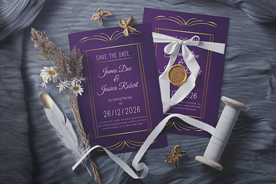 Weeding Invitation Card Design border decoration elegant greeting illustration invitation nature romantic rose wedding