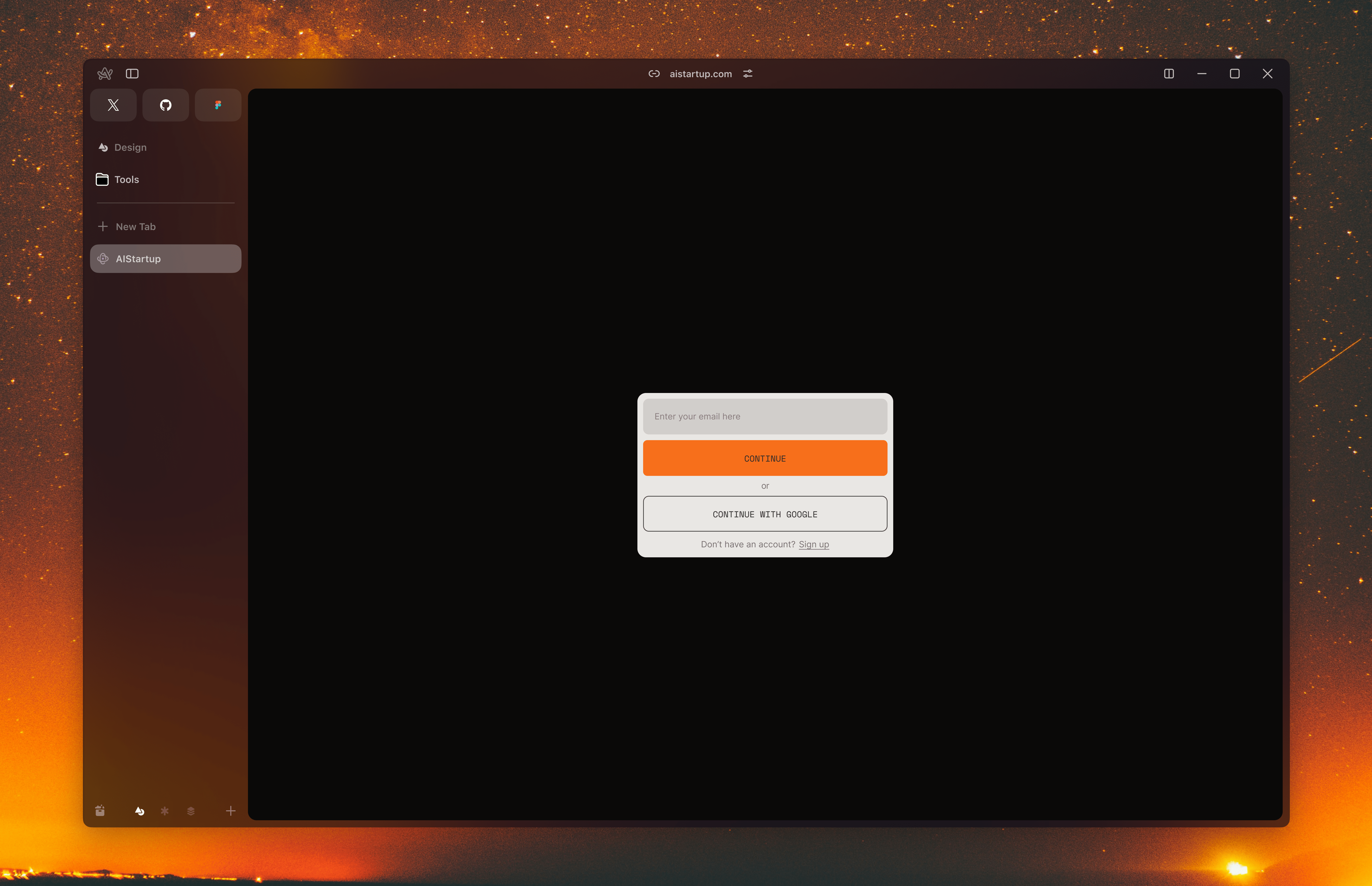 Login screen for a new AI product ui ux