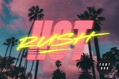 Hot Rush Font Duo aesthetic font beach font cool font disco font duo font futuristic font hollywood font miami font neon font pop font rad font radical font retro font sans font script font sharpie font summer font urban font vice font vintage font