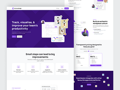 Landing Page UI - Acknowledge design design inspiration landing page ui uiux design ux web website