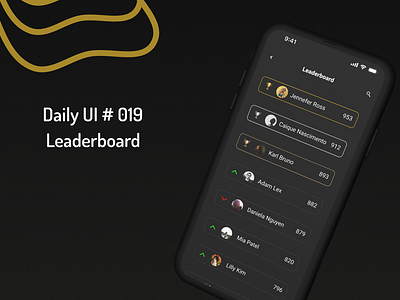 Daily UI #019 019 animation black branding daily daily019 daily19 dailyui dailyux design designer figma leaderboard motion graphics ui user experience user interface ux uıx101 winner