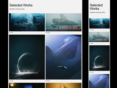 Portfolio for Concept Artist concept art concept artist graphic designer grid grid design landing page portfolio portfolio design storytelling ui ux web design