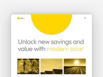 Solar landing page design digital design graphic design landing page marketing page single color solar solar marketing sun sunshine typography ui ux yellow