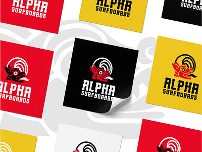 ALPHA SURFBOARDS - Sticker Design graphic design logo