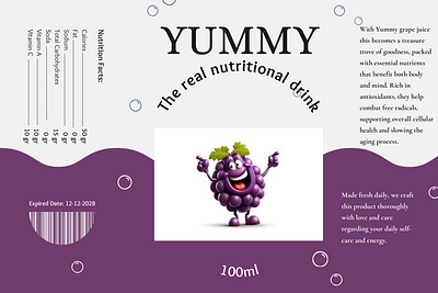 Packaging Label for Yummy Fruitjuice animation graphic design logo ui