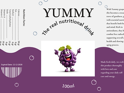 Packaging Label for Yummy Fruitjuice animation graphic design logo ui