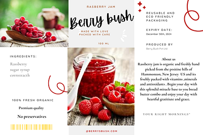 Rasberry jam Package label graphic design packagedesign ui