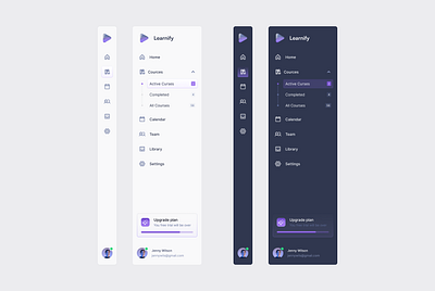 User-Friendly Web Sidebar Navigation for Effortless Learning ai app assistant b2c banner dark mode design education light mode navigation platform product design ui ux visual design web