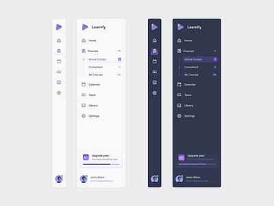 User-Friendly Web Sidebar Navigation for Effortless Learning ai app assistant b2c banner dark mode design education light mode navigation platform product design ui ux visual design web