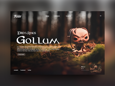 Lord of the rings Funko #6 design funko funkopop gollum lordoftherings ui uidesign