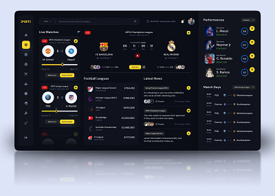 Sports dashboard UI Design analytics dashboard app design data charts data visualization design wizard 47 kpi tracking live scores performance metrics player stats scoreboard design sport specific layouts sports sports dashboard ui ui design uiux