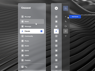 Sidebar Dessst design minimalism monochrome product design sidebar ui uiux ux