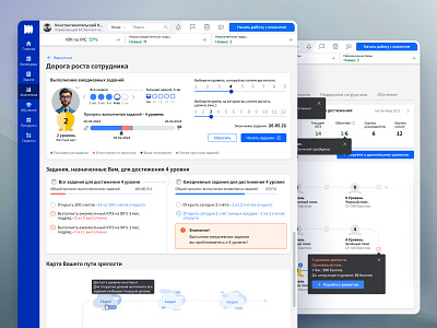 UX/UI design of the interface "Employee growth path" application development banking application banking crm crm app dashboard design system game interface grid design guideline design icon design interactive prototype interface motivating interface prototyping qualitative research template design ui user interview user path ux