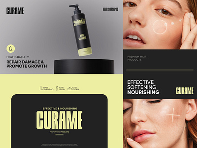 Curame Hair Care Brand branding graphic design logo