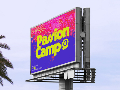 Passion Camp '24 beach billboard camp color daytona font ligature passion retro swell texture type typography vibrant water wordmark