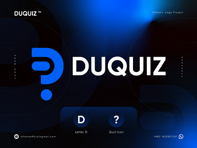 Duquiz - Logo Design Project blockchain brand identity branding crypto d logo decentralized defi fintech iq knowledge logo logo design logo identity logotype modern logo puzzle quiz token web3