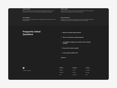 Rewards - Landing FAQ activity airdrop crypto dark mode landing page leaderboard nft raffle referrals rewards ui ux