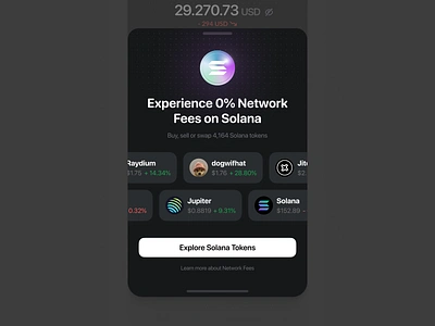Crypto App / Bottom Sheet / Dark Mode ⚫️ blockchain bottom bottom sheet branding chart coin crypto design finance illustration sheet solana tokens ui user interface