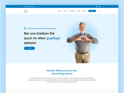 Care Service Landing Page Design branding care clean home page hospitality landing page minimal nonprofit old age organization ui ui design ui landing page web web design web landing page website