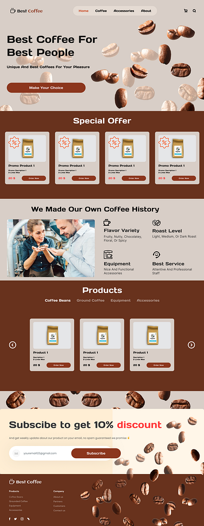 Coffee Shop Design coffee coffee shop design landing page ui web design