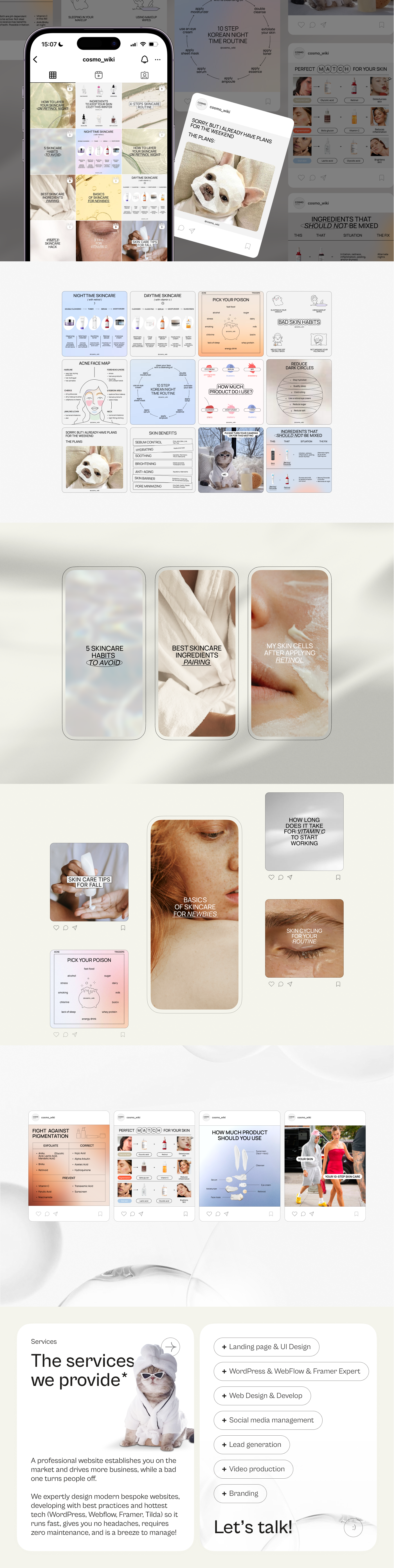 Social media post design for Skin Care Instagram blog brand identity branding design instagram instagram post instagram skincare instagram stories post skincare skincare blog instagram smm social media social media design social media post