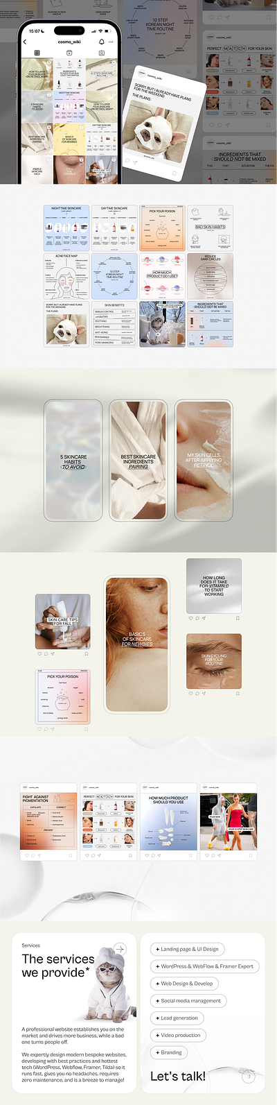 Social media post design for Skin Care Instagram blog brand identity branding design instagram instagram post instagram skincare instagram stories post skincare skincare blog instagram smm social media social media design social media post