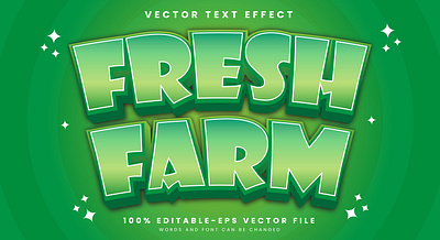 Fresh Farm 3d editable text style Template freshness