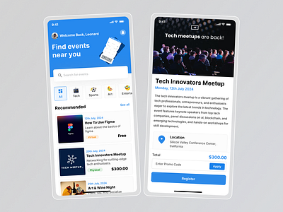 Event App UI design mobile ui uidesign uiux ux