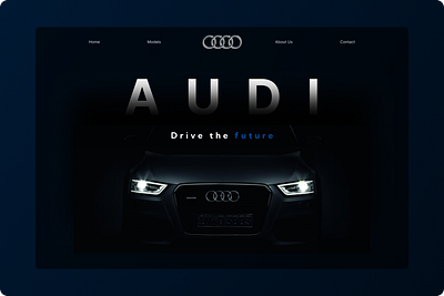 Audi Landing Page Design hero section animation audi car landing page prototyping ui ux web design