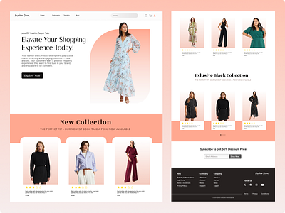 Shopping Store Website Design clothes design shopping store design ui website website design woman women dress